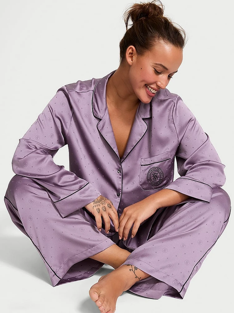 Glazed Satin Long Pajama Set