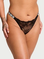 Logo Shine Strap Thong Panty