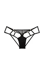 Rose Lace & Grommet Open-Back Cheeky Panty