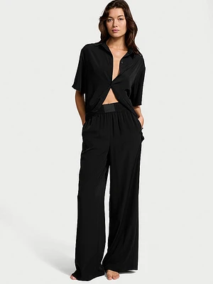 Luxe Crepe Wide-Leg Sleep Pant