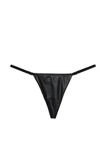 Faux Leather Adjustable V-String Panty