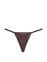 Faux Leather Adjustable V-String Panty