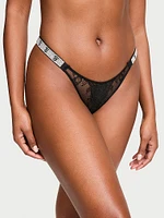 Shine Chain Strap Lace Brazilian Panty