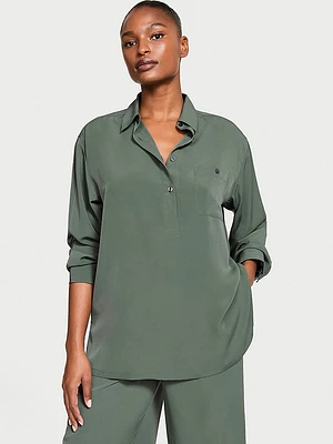 Luxe Crepe Long-Sleeve Sleepshirt