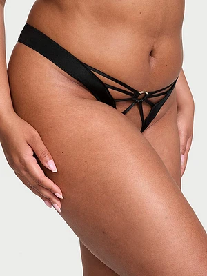 Spider Shine Mesh High-Leg Thong Panty