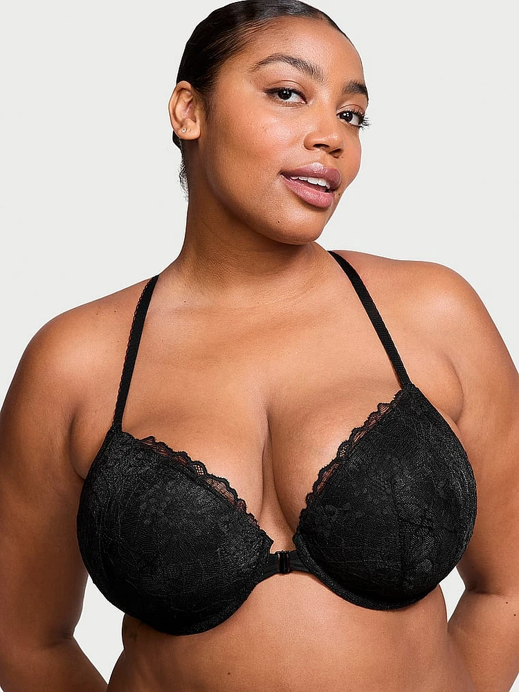 Sexy Tee Lightly Lined Front-Close Lace Demi Bra