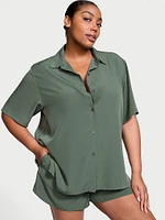 Luxe Crepe Short-Sleeve Sleepshirt