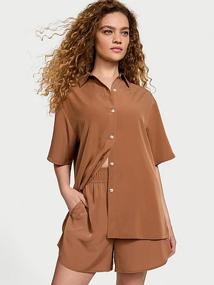 Luxe Crepe Short-Sleeve Sleepshirt