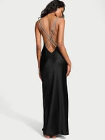 Twinkle Strap Satin Long Slip Dress