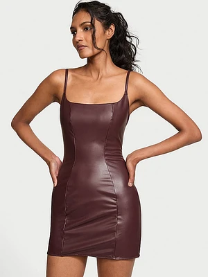 Faux Leather Slip Dress