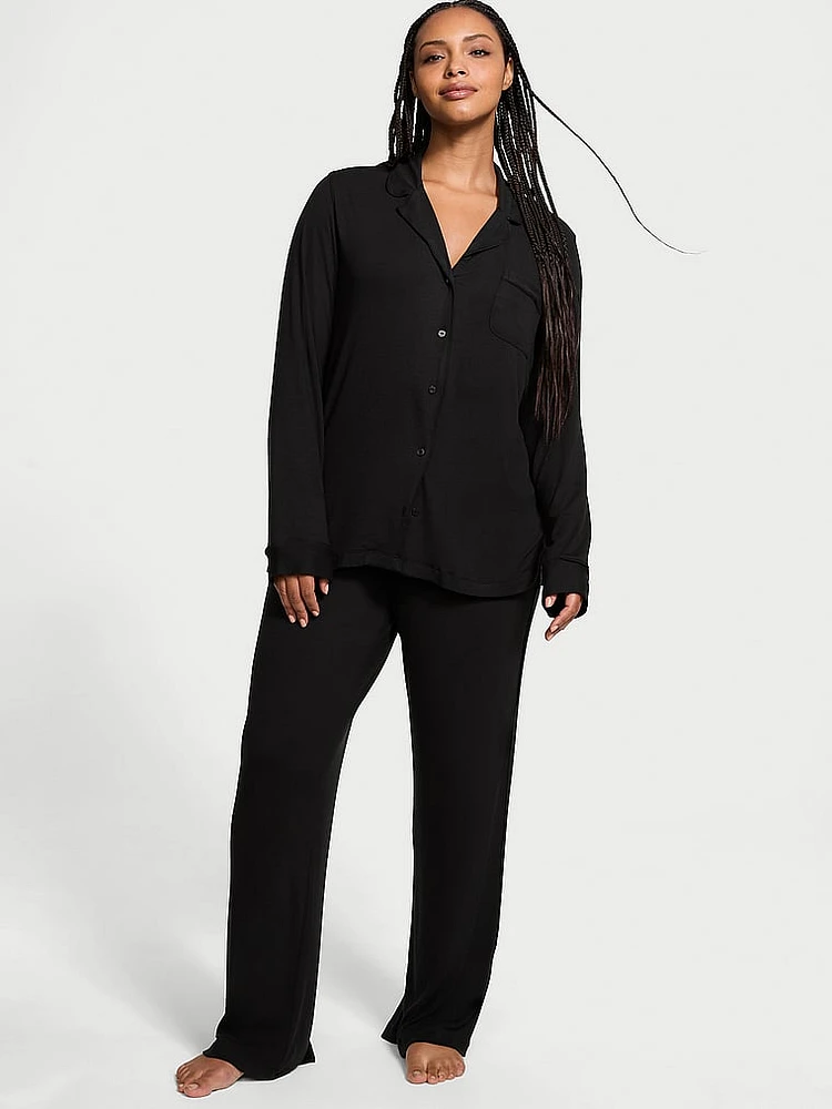 Ribbed Modal Long Pajama Set