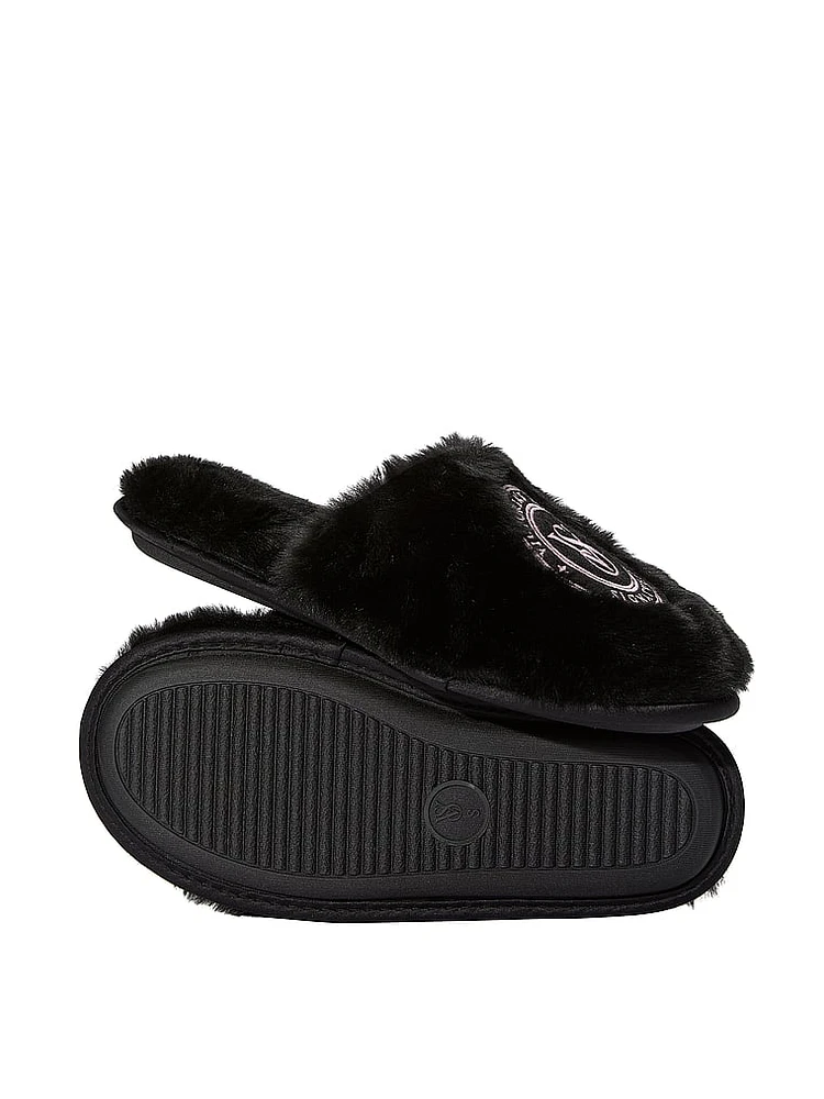 Closed-Toe Faux Fur Slippers