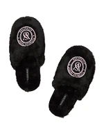 Closed-Toe Faux Fur Slippers