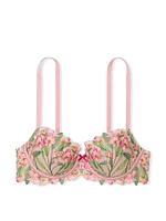 Boho Floral Embroidery Lightly Lined Demi Bra