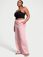 Cotton Fleece Wide-Leg Sweatpants