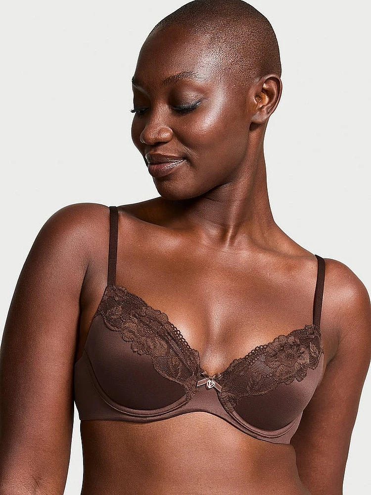 Lightly Lined Lace-Cup Demi Bra