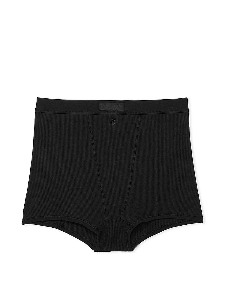 Logo Cotton High-Waist Boyshort Panty