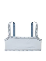 Logo Cotton Straight-Neck Bralette