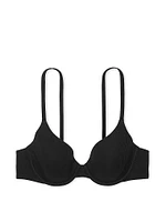 Lightly Lined Full-Coverage Front-Close Lace-Trim Bra