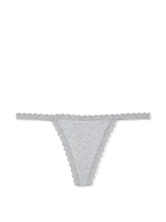 Lace-Waist Heather Rib V-String Panty