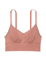 Seamless Longline Satin Sports Bra