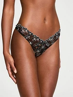 Ziggy Glam Embroidery High-Leg Thong Panty