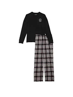 Flannel Long-Sleeve Tee-Jama Set