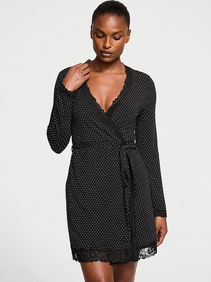 Modal Lace-Trim Robe