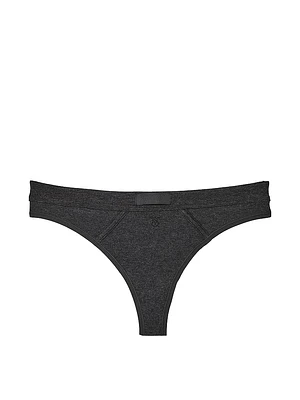 Logo Patch Cotton Thong Panty