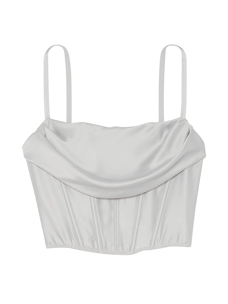 Satin Draped Corset Top