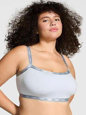 Logo Cotton Straight-Neck Bralette