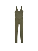 Satin Seamless Plunge Workout Onesie