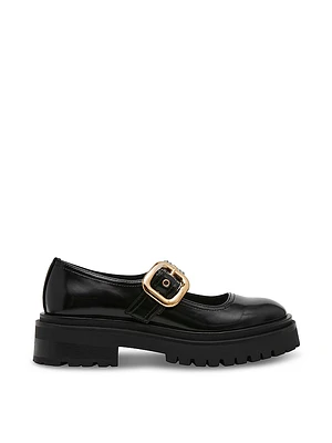 Lyndon Black Leather Mary Jane Loafers