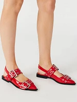 Graya Red Patent Slingback Flats