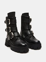 Roland Black Leather Ankle Booties