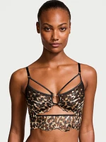 Leopard Embroidery Strappy Bra Top