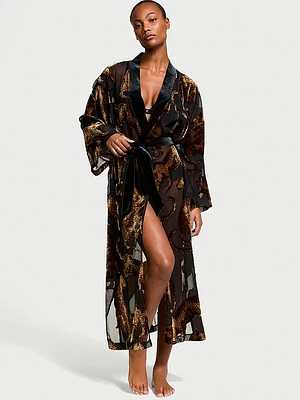 Leopard Burnout Long Robe