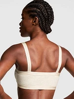 Logo Cotton Straight-Neck Bralette