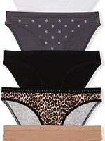 5-Pack Stretch Cotton Bikini Panties