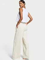 Cotton Fleece Wide-Leg Sweatpants