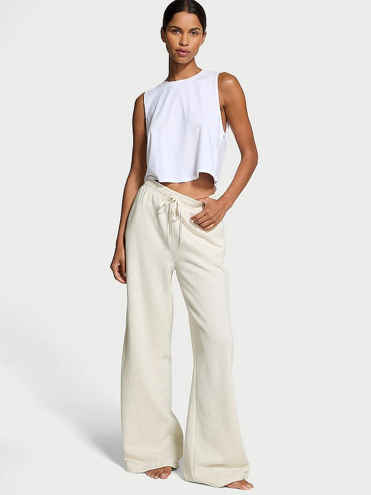 Cotton Fleece Wide-Leg Sweatpants