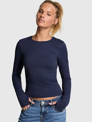 Soft Seamless Cable Long-Sleeve Top