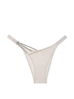 Shine Strap Rose Lace Crotchless Brazilian Panty