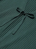 Ribbed Knit Fly-Away Cardigan Sweater