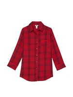 Festive Flannel Velvet-Trim Sleepshirt