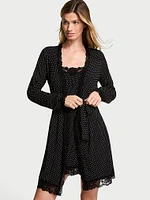 Modal Lace-Trim Robe