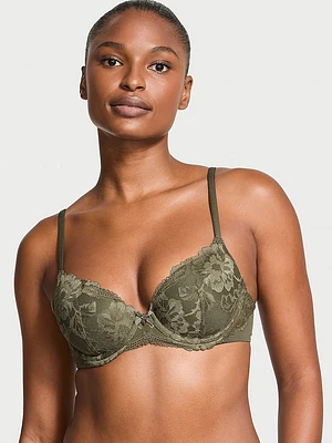 Lightly Lined Lace-Cup Demi Bra