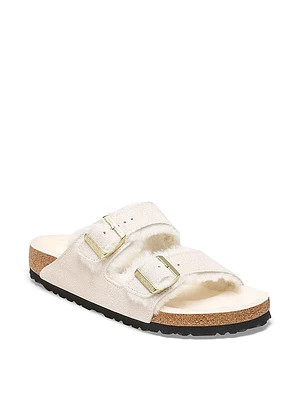 Arizona Shearling Suede Sandals