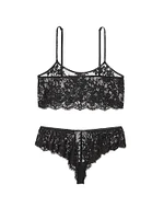 Twinkle Strap Lace Bralette & Flutter Shorts Set