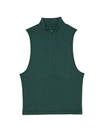 Winter Seamless Half-Zip Tank Top
